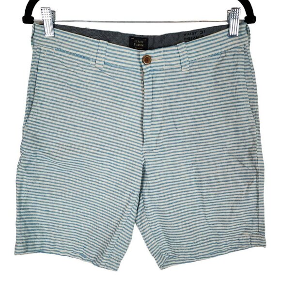 J. Crew Men's Stanton‎ Striped Linen Blend Boat Shorts Preppy Summer Coastal 31 - Picture 1 of 10